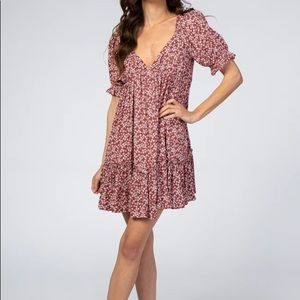 Rust Floral Mini Dress